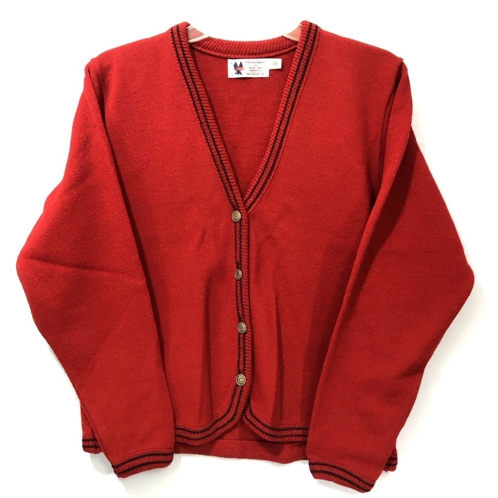 Vintage TWA Red Flight Attendant Cardigan Sweater